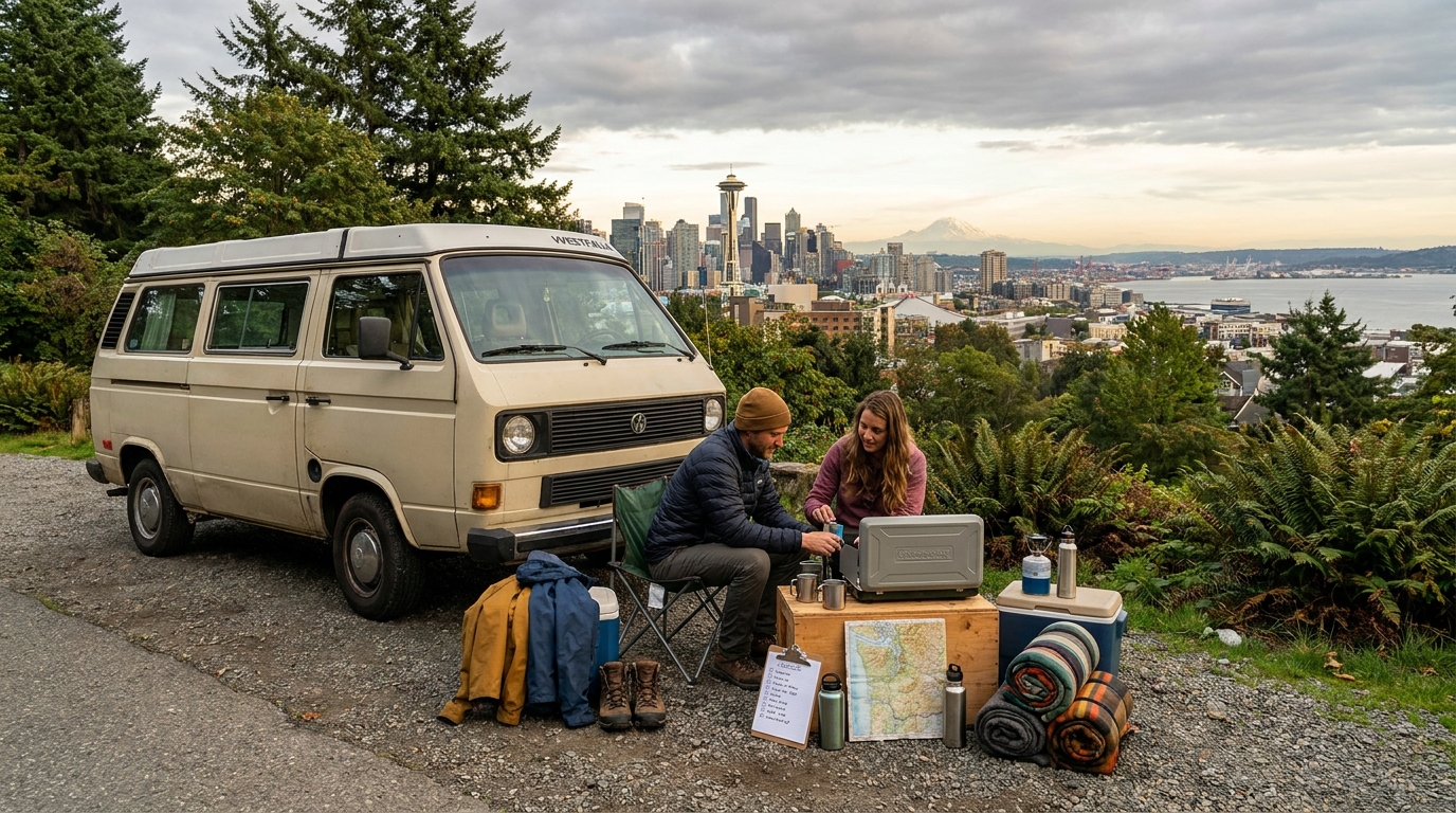 Map for Budget RV Tips for Seattle - Save Money 2026